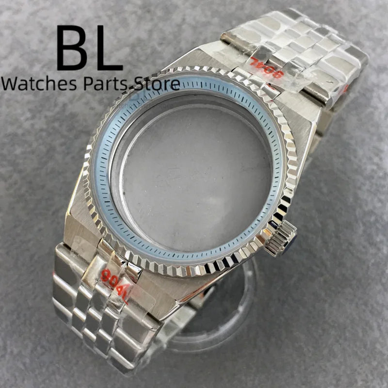BLIGER 36mm40mm High Quality Silver BLand-DwelweMen's Watch Case For NH35 Movement Watch Parts Sapphire Glass 10BAR Watches Box - Sun Studio