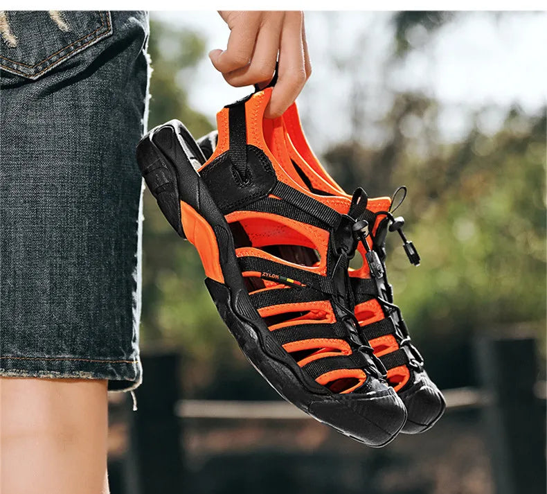 New Summer Genuine Leather Men Sandals Fashion Design Men's Casual Sneakers Comfortable Beach Men's Sandals Outdoor Wading Shoes - Sun Studio
