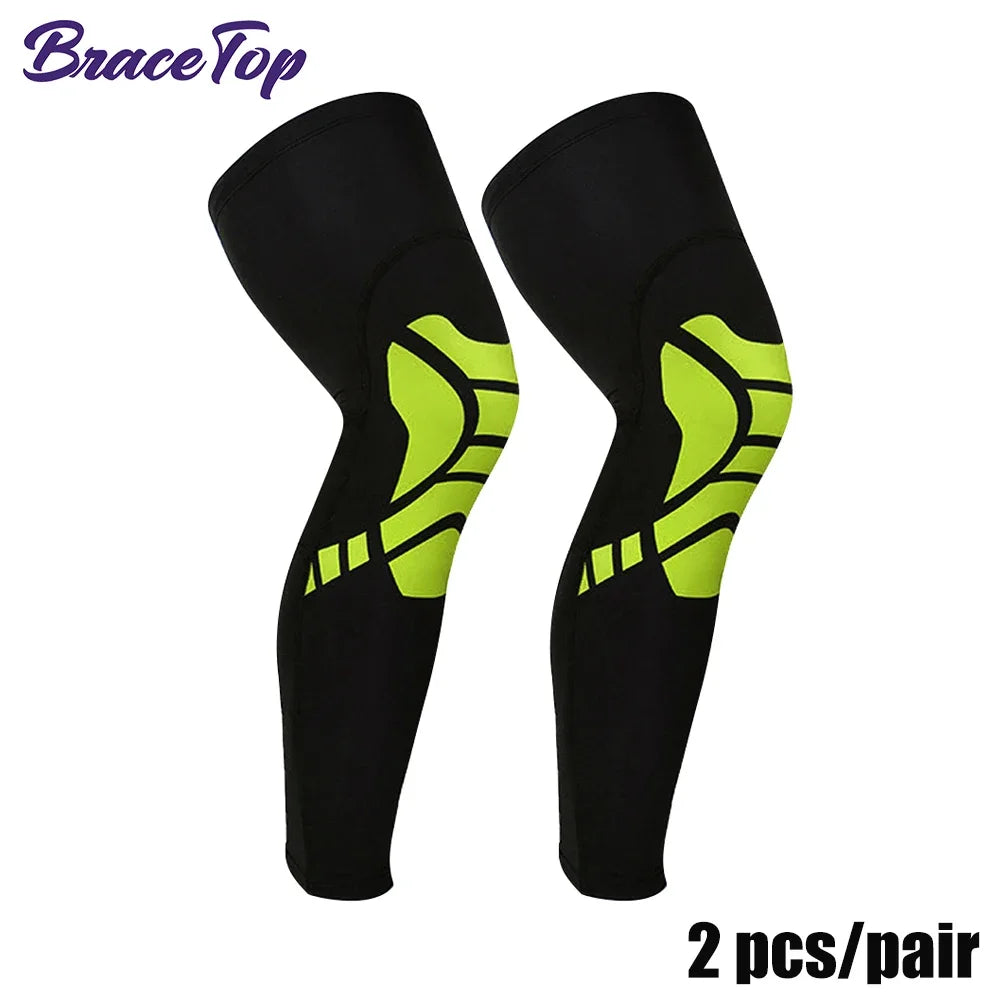 BraceTop 1 Pair Compression Long Socks Men Women Knee Fitness Knee Pad Anti Slip Support Thigh Long Stockings Leg Thigh Sleeves - Sun Studio