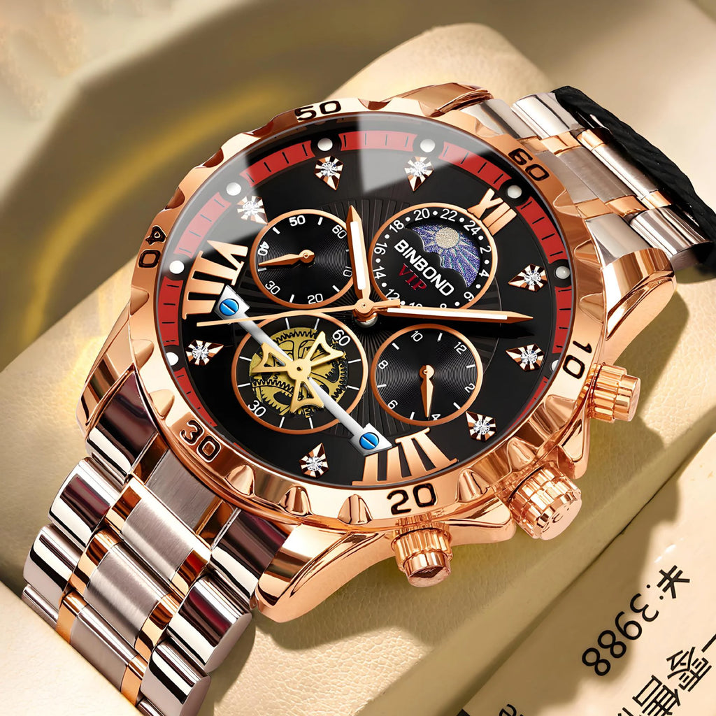 UTHAI W177 Cool and fashionable Men watch,business night light waterproof quartz watches, high-end clock gifts，watches for man - Sun Studio