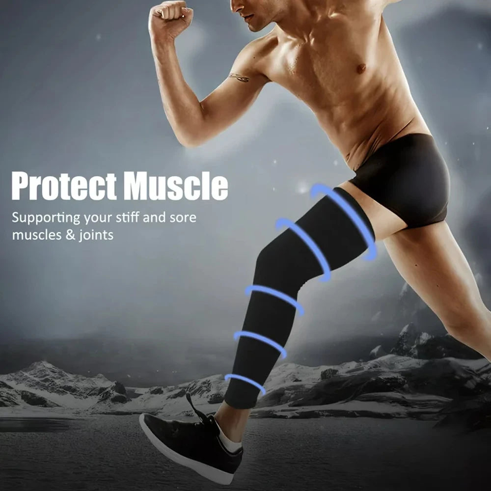 1Pcs Sports Compression Leg Sleeve Breathable Anti-UV Full Length Leg Sleeves for Men Women Football Backetball Cycling Climbing - Sun Studio