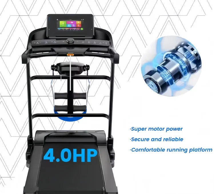 Foldable Steel Indoor Gym Equipment Home Use Eco-friendly Exercise Aerobic Walking Machine Gym Equipment Electric Treadmill - Sun Studio