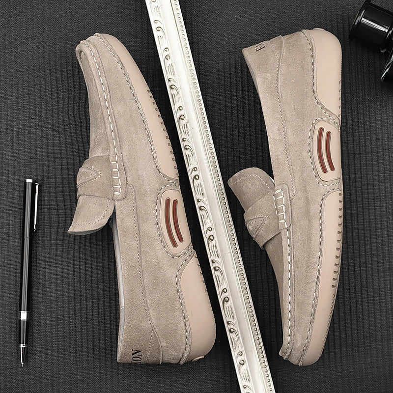 Quality Genuine Leather Shoes Men Loafers Slip On Soft Leather Casual Men Shoes Comfort Driving Shoes Men Flats Walking Footwear - Sun Studio