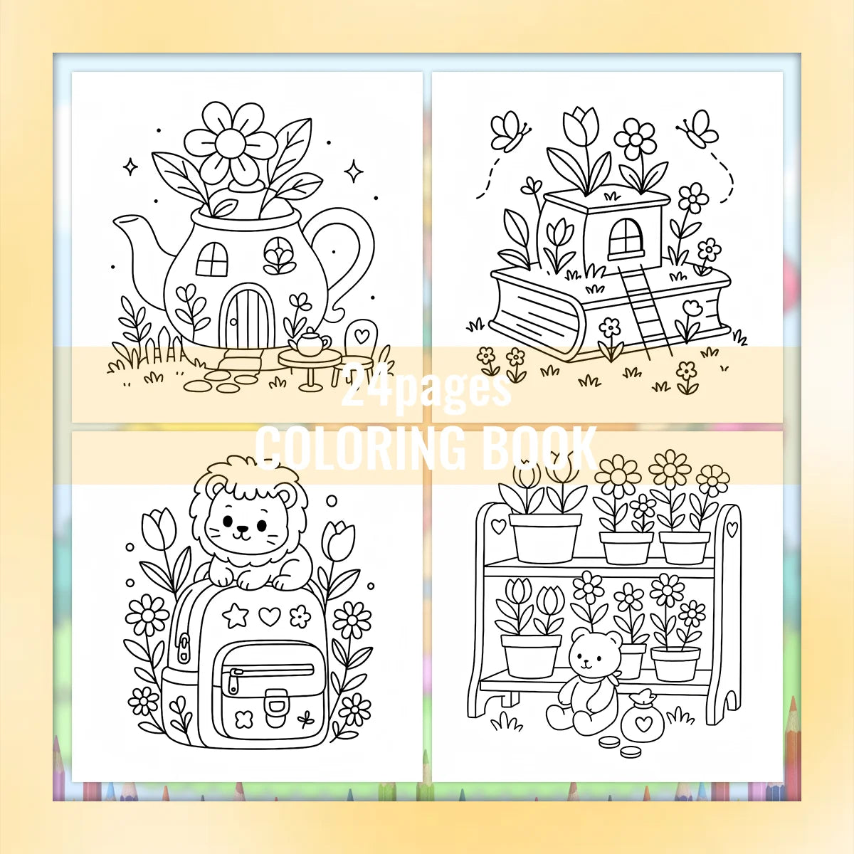TINY GARDENS CUTE COMFY Patterns Coloring Book for Adults And Teens Cute Drawing Book Perfect Gift for Party and Birthday - Sun Studio