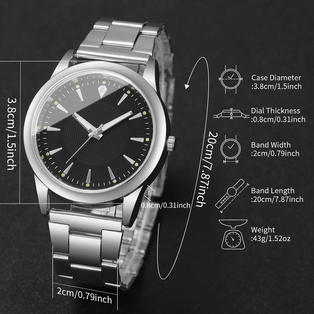 2PCS Couple's Watches Men Business Watch Fashion Analog Women Quartz Watch (Without Box) - Sun Studio