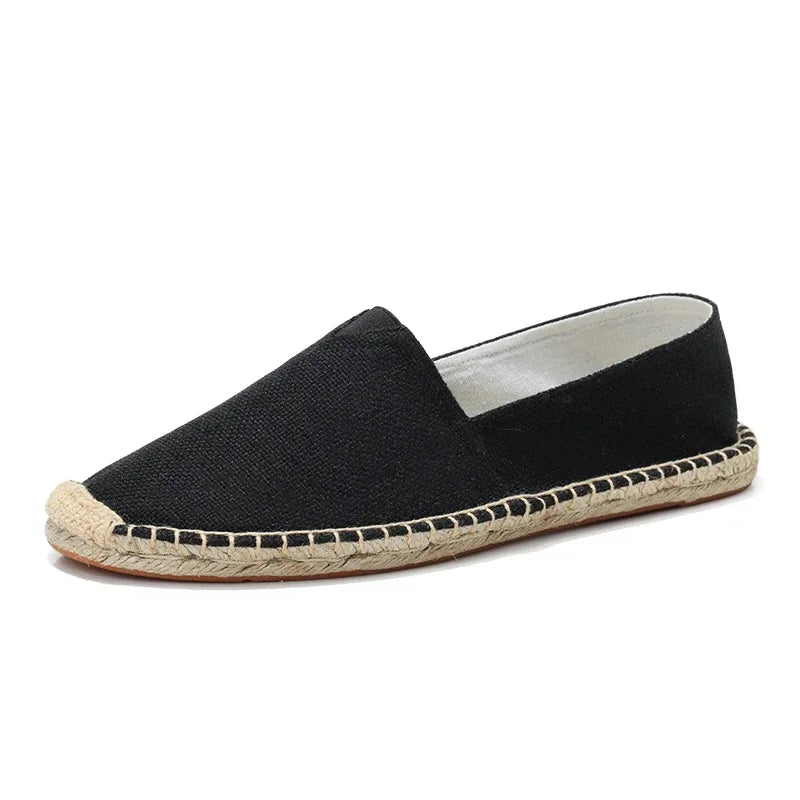 Damen Näh Leinen Schuhe Slipper Freizeit Schuhe Mann Espadrilles Hanf Canvas Flachschuhe Übergröße Fischer Fahrerschuhe