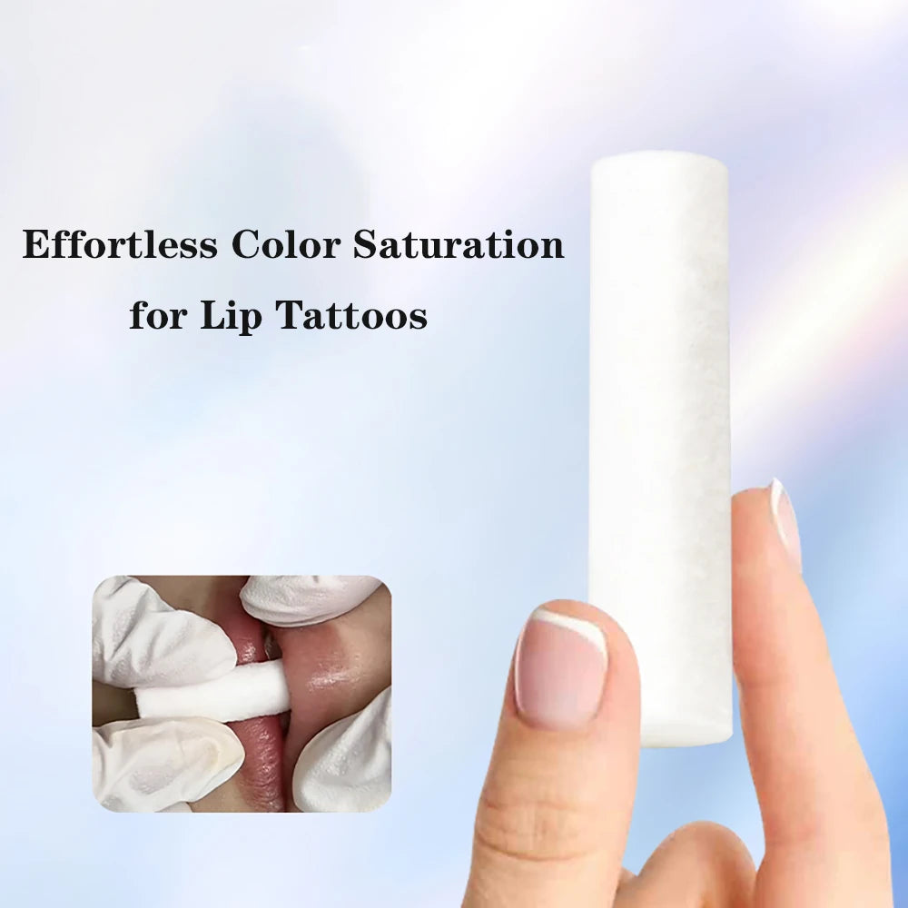 50PCS/ROLL Disposable Lip Tattoo Skin Stretching Swabs Cotton Stick Semi-Permanent Makeup Lip Tattoo Coloring Accessories - Sun Studio