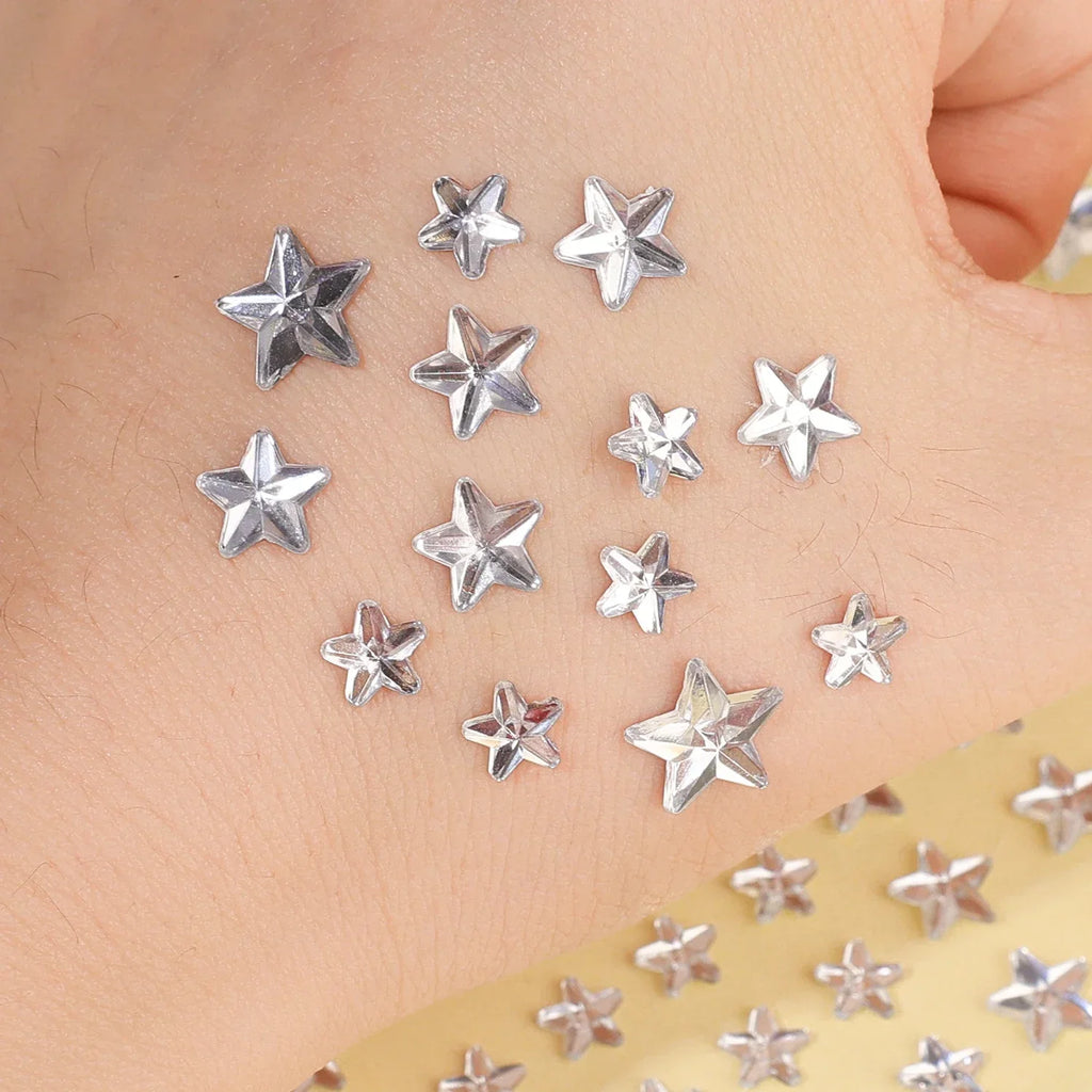 Star Face Makeup Diamond Patch Dazzling Star Festival Modernist Face Stickers Women Girls Colorful Rhinestone Tattoo Eyes Deco - Sun Studio