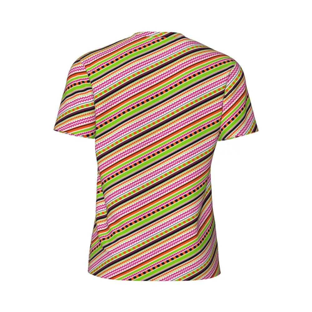 Gym T Shirt For Mens Retro Dots And Stripes T Shirts Fashion Blue Line Design Summer Tees O Neck Basic Graphic Clothes Plus Size