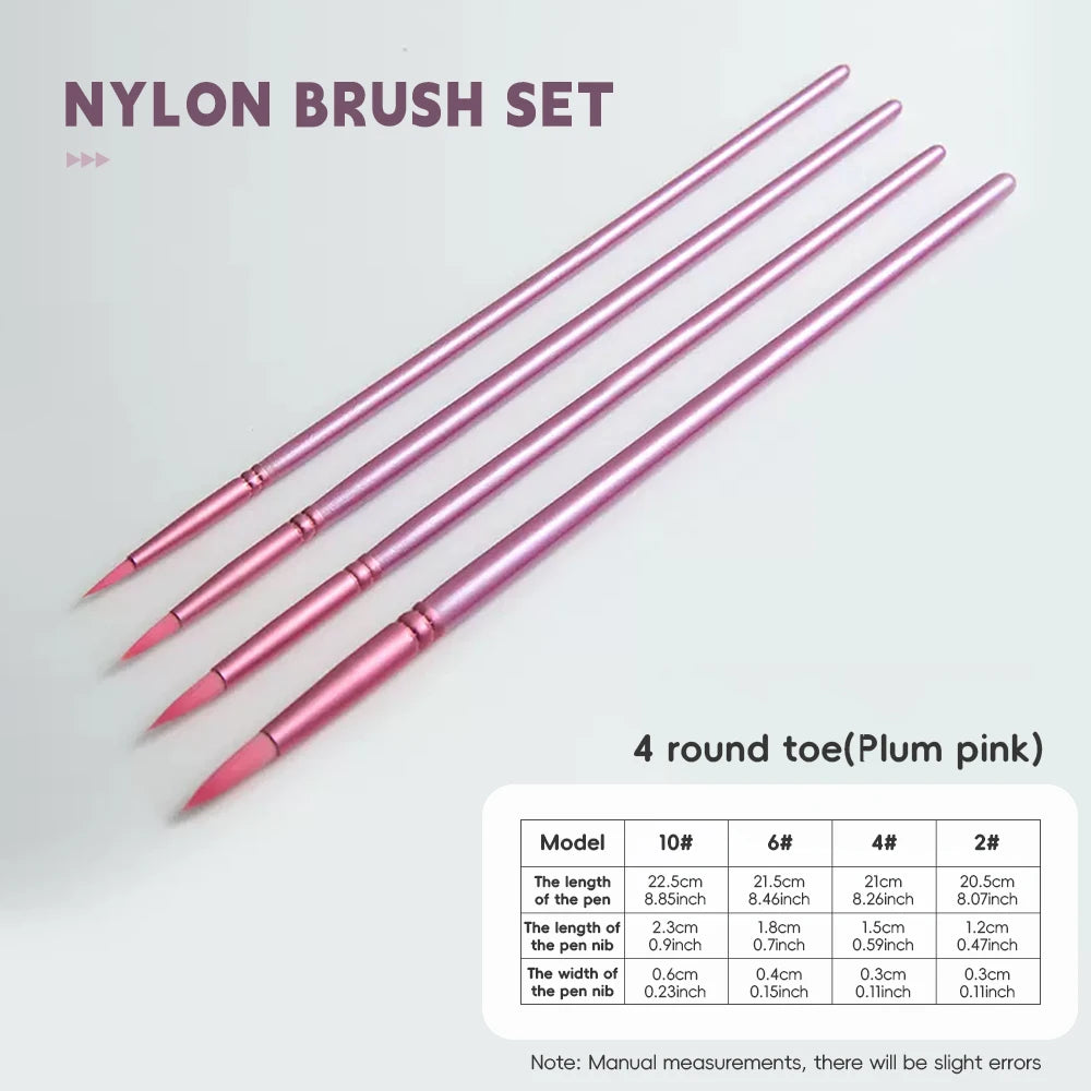 SeamiArt 4/6 Pcs. Different Colors Different Shapes Nylon Hair Painting Brush Set For Gouache Watercolor Oil Acrylic - Sun Studio