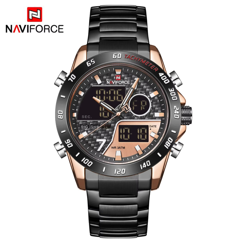 NAVIFORCE Herren Digitaluhr LED Sport Militär Männliche Quarz Armbanduhr Männliche Leuchtende Wasserdichte Uhr Relogio Masculino