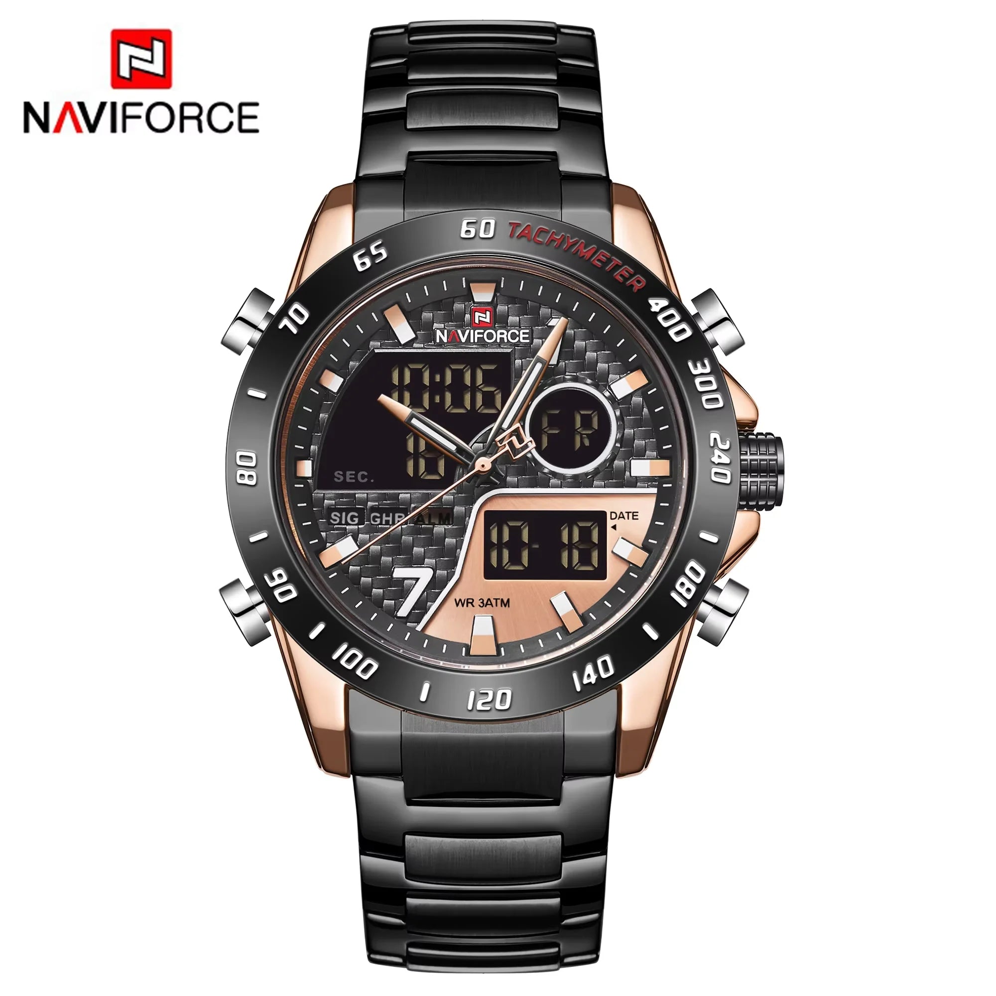 NAVIFORCE Herren Digitaluhr LED Sport Militär Männliche Quarz Armbanduhr Männliche Leuchtende Wasserdichte Uhr Relogio Masculino