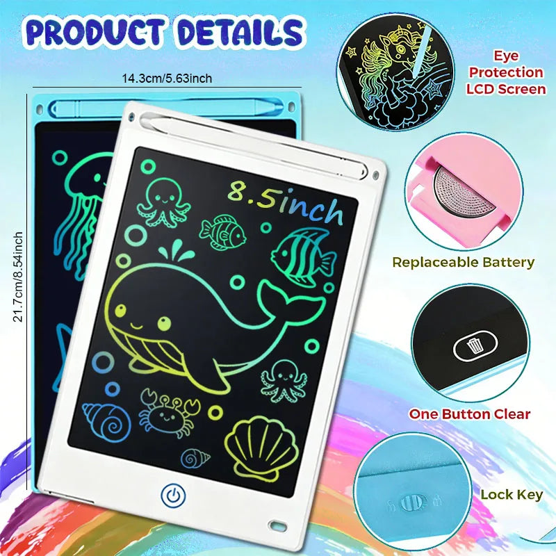 8.5 Inch LCD Writing Tablet Digital Drawing Tablet Handwriting Pads Portable Electronic Doodle Blackboard Travel Educational Toy - Sun Studio