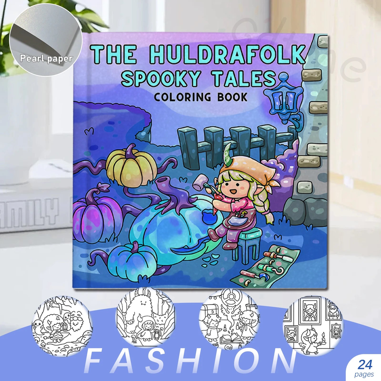 THE SPOOKY TALES Bold-easy Patterns Coloring Book for Adults Cute Drawing Book Perfect Gift for Party and Birthday - Sun Studio