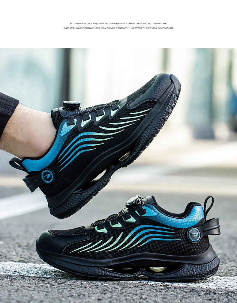 2026 Sicherheits Arbeitsschuhe Herren Drehknopf Arbeit Sneakers Unzerstörbare Schuhe Durchstichsichere Herren Sport Schuhe Stahlkappenschuhe