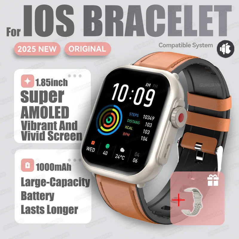 2025 Neue 1000mAh Batterie Smart Uhr Für Männer Frauen Bluetooth Anruf Herzfrequenzmonitor Uhren IP68 Wasserdicht Sport Smartwatches