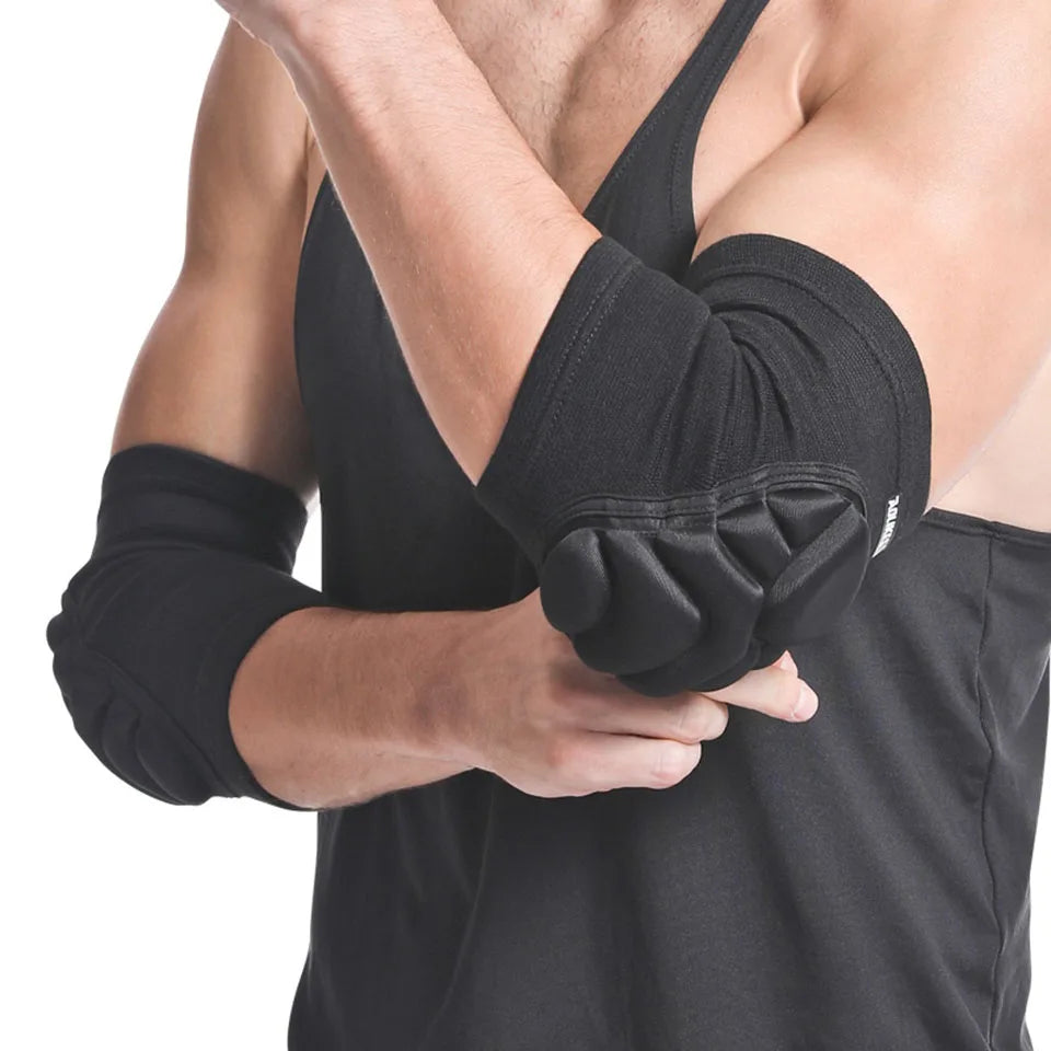 AOLIKES 1Pair Elbow Pads Elbow Protector Volleyball Sponge Support Compression Elbow Braces for Basketball Tennis Football - Sun Studio