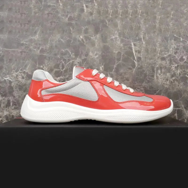 Multiple Style Color Classic P-style Men's Low Top Sneaker Breathable Mesh Biker Shoes Lace Up Leather Sneakers Casual Shoe - Sun Studio