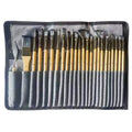 24 nylon brush set silver gray rod pen curtain oil brush Gouache watercolor brush - Sun Studio