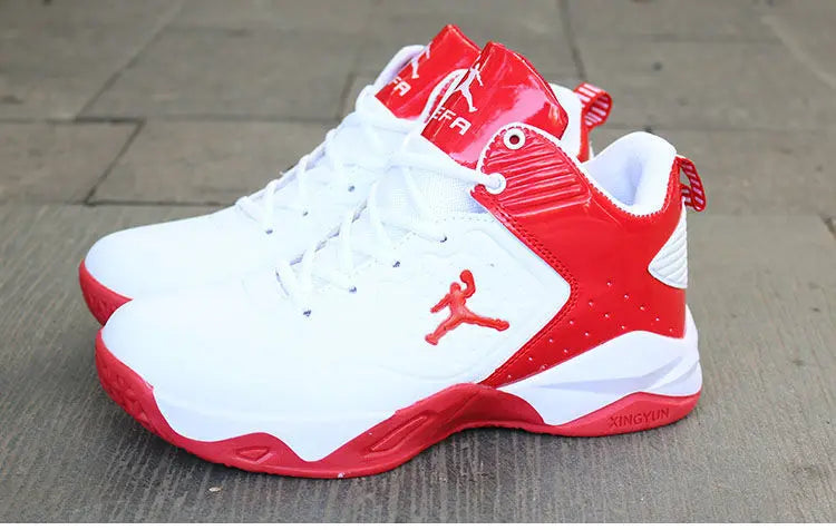 Brand Professional Men's White Red Blue Basketball Shoes Basketball Sneakers Anti-skid High-top Couple Man Basketball Boots - Sun Studio