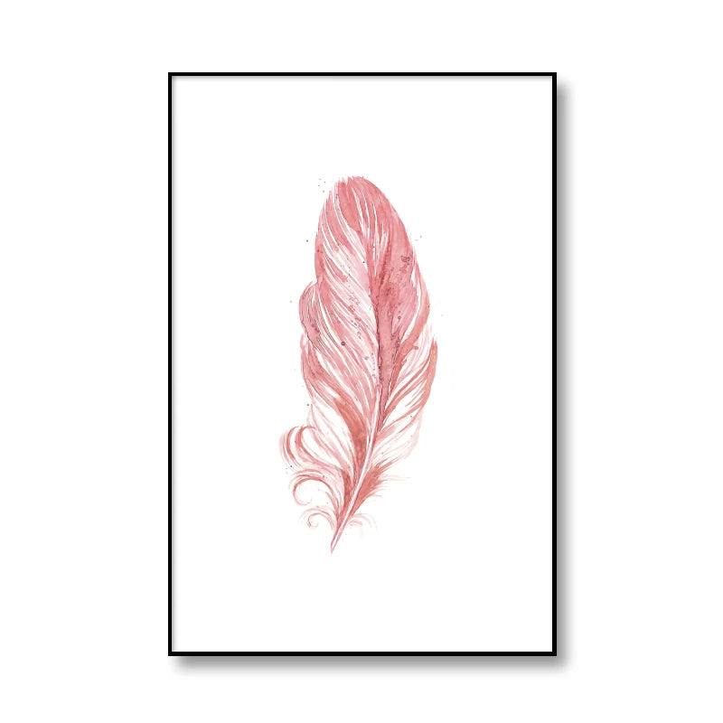 Blush Pink Feather Canvas Painting Inspirational Quote Posters and Prints Love Sign Wall Art Picture for Girls Room Home Decor - Sun Studio