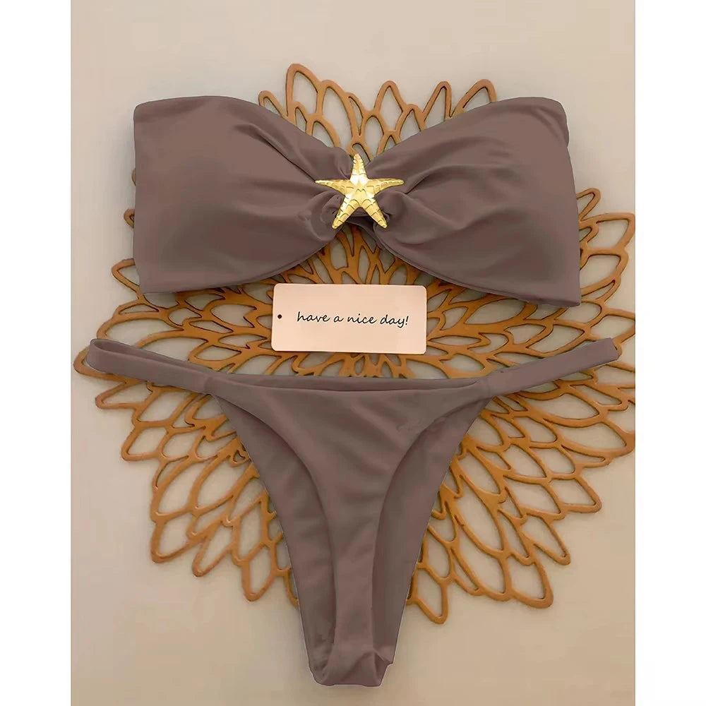 Push Up Bikinis 2025 Sexy Women Swimsuit Female Swimwear Micro Bikini Set Swimming Suit Beachwear Bandeau Brazilian Biquini - Sun Studio