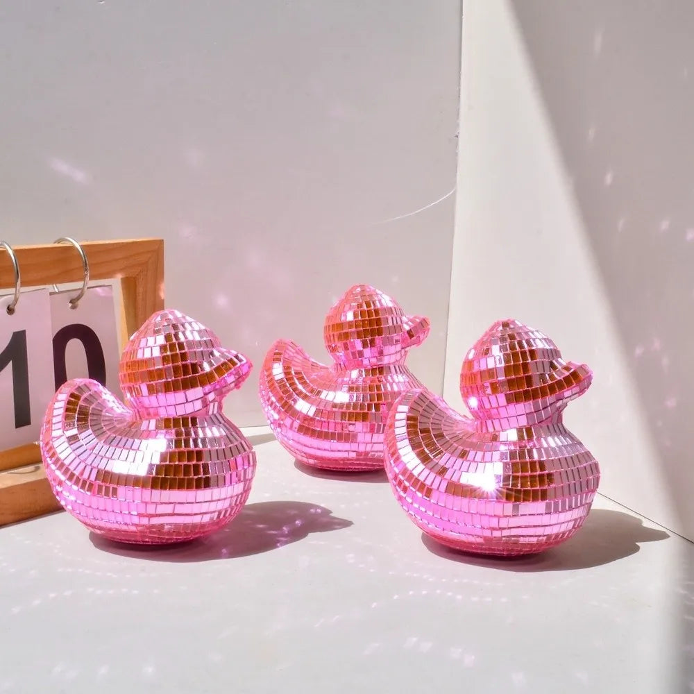 Creative Desktop Disco Mirror Decorative Duck Mirror Glass Disco Ornament Disco Decoration Duck Home Decor Disco Ball Duck Home - Sun Studio