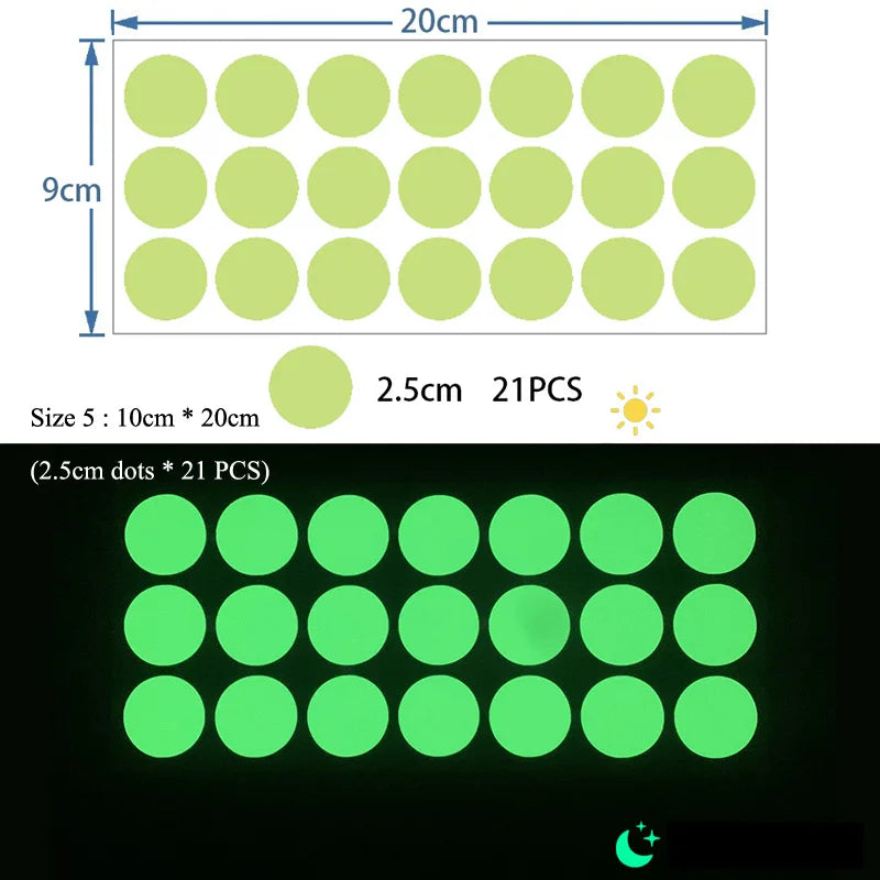 Luminous Round Dot Wall Stickers Kids Room Background Decoration Self-adhesive Decals Bedroom Home Decor Glow In The Dark Mural - Sun Studio