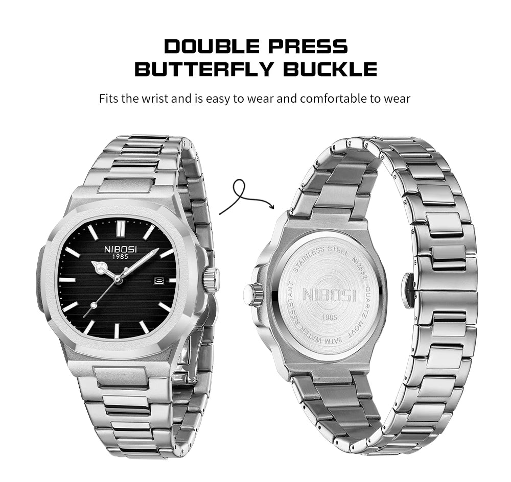 NIBOSI Fashion Men's Watches Top Brand Luxury Style Date Business Men Watch Luminous Waterproof Analog Quartz Wristwatch Reloj - Sun Studio