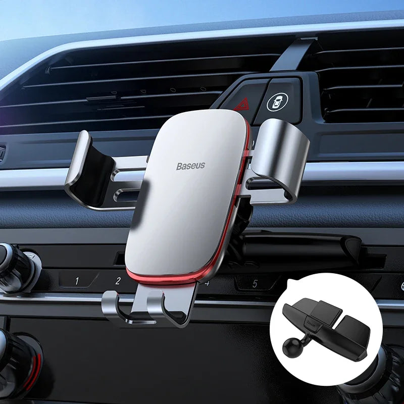 Baseus Car Phone Holder Mobile Metal Gravity Phone Holder for Car Air Vent / CD Slot Mount Phone Holder Stand for iPhone Samsung - Sun Studio