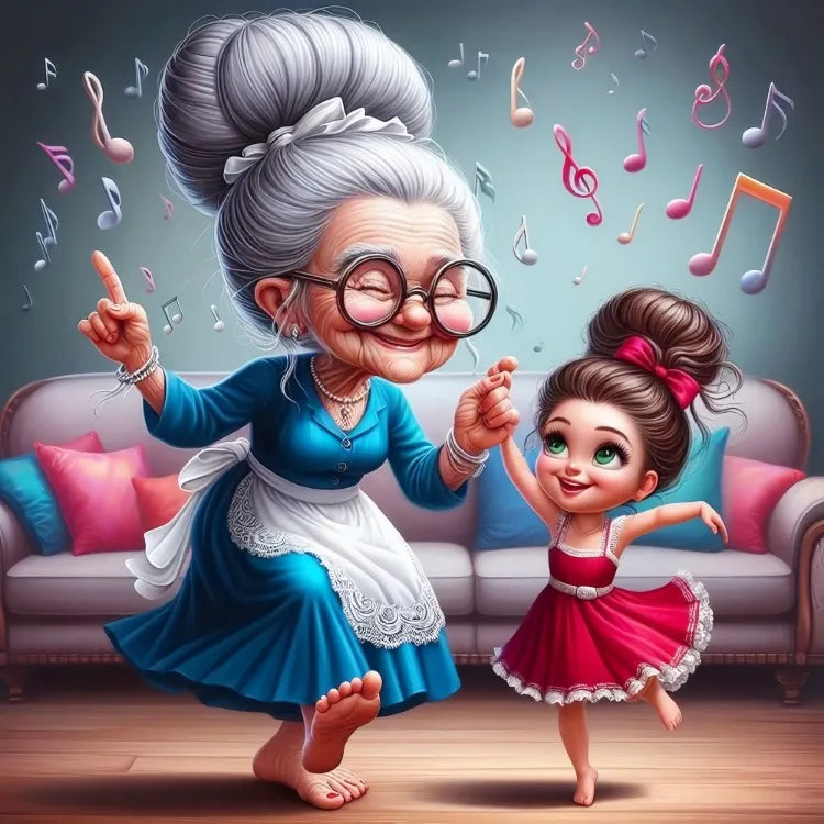 Feenstaub AB Cartoon Opa und Oma 5D DIY Diamantmalerei Kreuzstich Kunst Mosaik Vollstickerei Wohnkultur Geschenk für Kinder