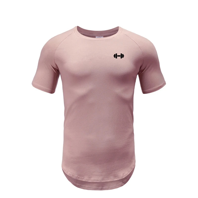Gym Bodybuilding Workout Clothing Sportswear Mens Casual Short-sleeved Cotton Shirts Summer Fitness Breathable Slim Fit T-Shirts - Sun Studio