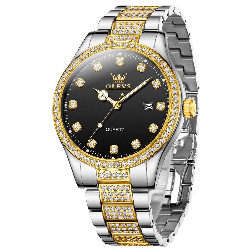 OLEVS New Fashion Mens Watches Top Brand Luxury Quartz Wrist Watch Man Sport Stainless Steel Watch for Men Reloj Hombre 2025 - Sun Studio
