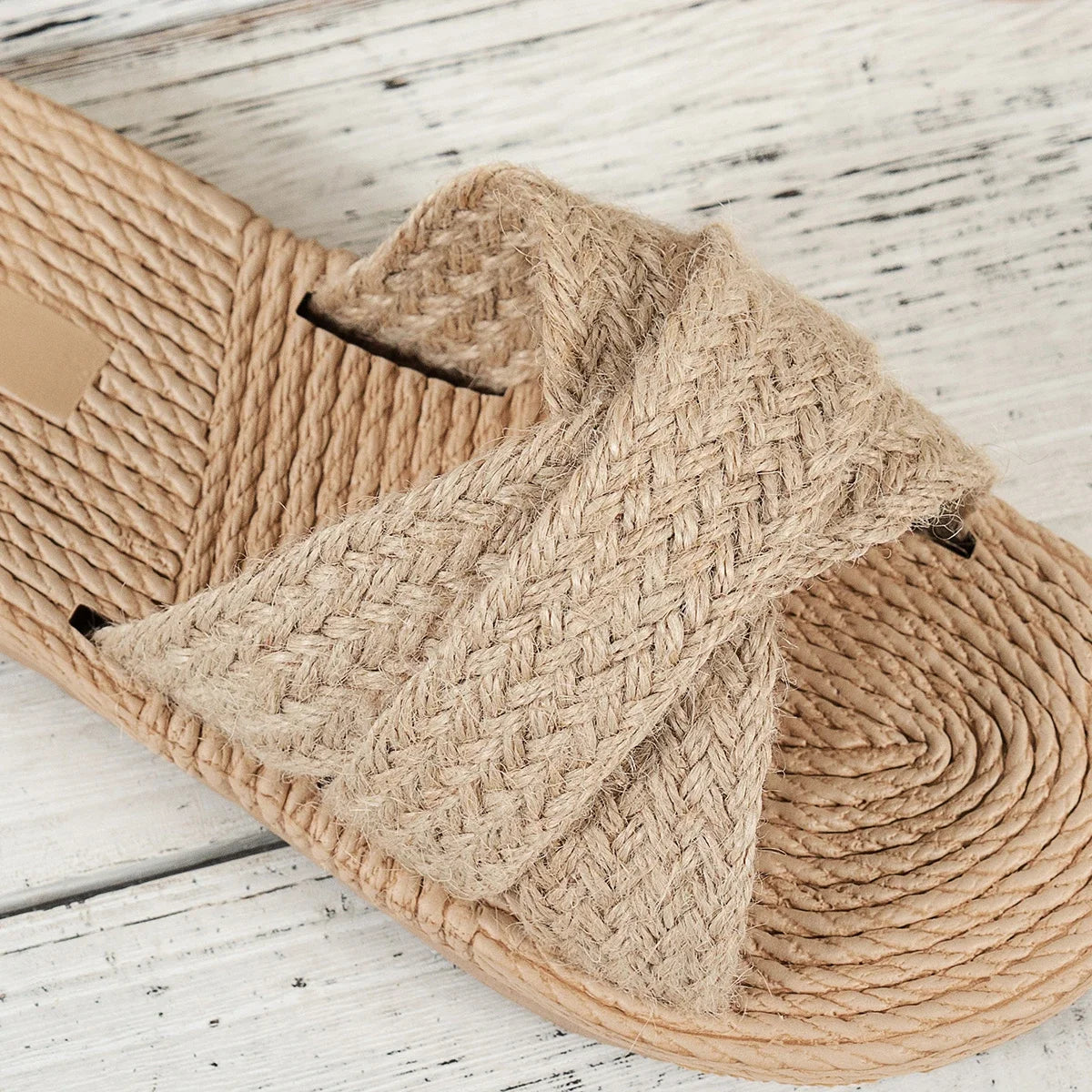 Summer Women Slippers Trend Fashion Straw Sandals Indoor Outdoor Beach Slippers Casual Flat Shoes Slides Women Zapatos De Mujer - Sun Studio