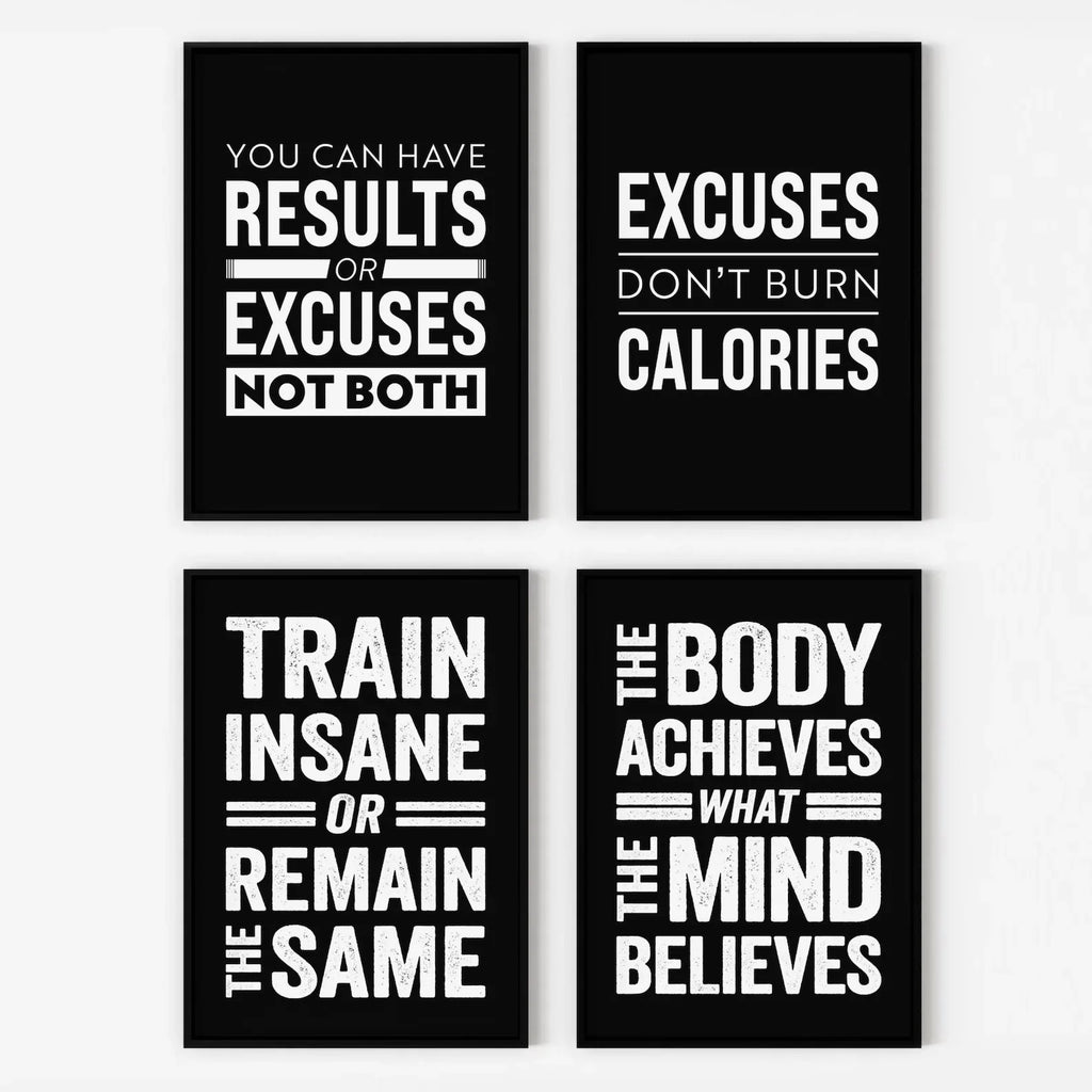 Gym Wall Art Poster Gym Inspirational Poster Home Gym Wall Decoration Gym Slogan Canvas Printing Decorative Painting Frameless - Sun Studio