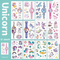 12 Sheets Glitter Mermaid Tattoo Stickers For Kids Cute Unicorn Temporary Tattoos Body Art Fake Tattoo Birthday Party Favors - Sun Studio