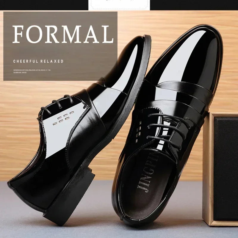 Business Men Dress Shoes Luxury Mens Dress Shoes Patent Leather Oxford for Men Oxfords Footwear High Quality Leather 2025 - Sun Studio