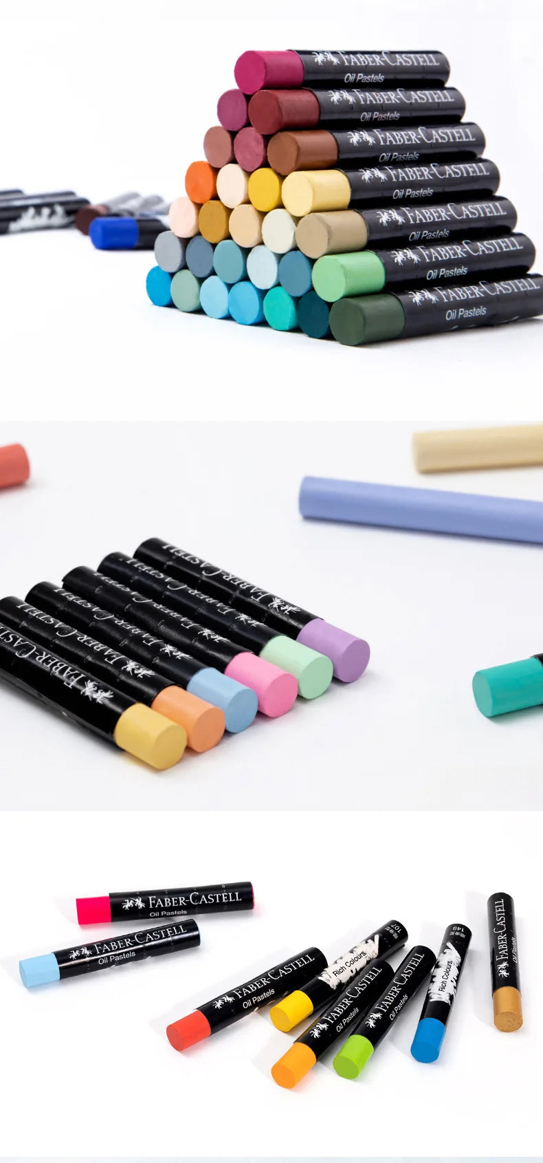 Faber-Castell Weiche Öl-Pastellfarbe Set 24/36/48 Lebendige Farben Cremige Textur Bullet Head Kreide für Künstler Malen Zeichnen Anfänger