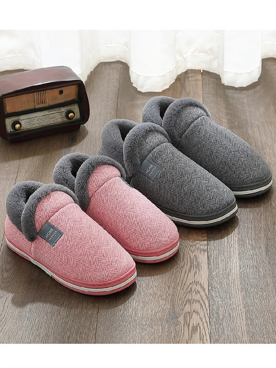 Big Size 48 49 Men Warm Home Slippers Winter Casual Shoes Women Soft Slides Couples Floor Slipper Indoor Bedroom Non Slip Flats - Sun Studio