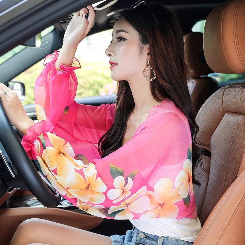 Chiffon Veil Arm Shade Shawl Scarf Women Summer Sun Protection Clothing Long Sleeves Wraps Anti-UV Jacket Swimsuit Cover Up - Sun Studio