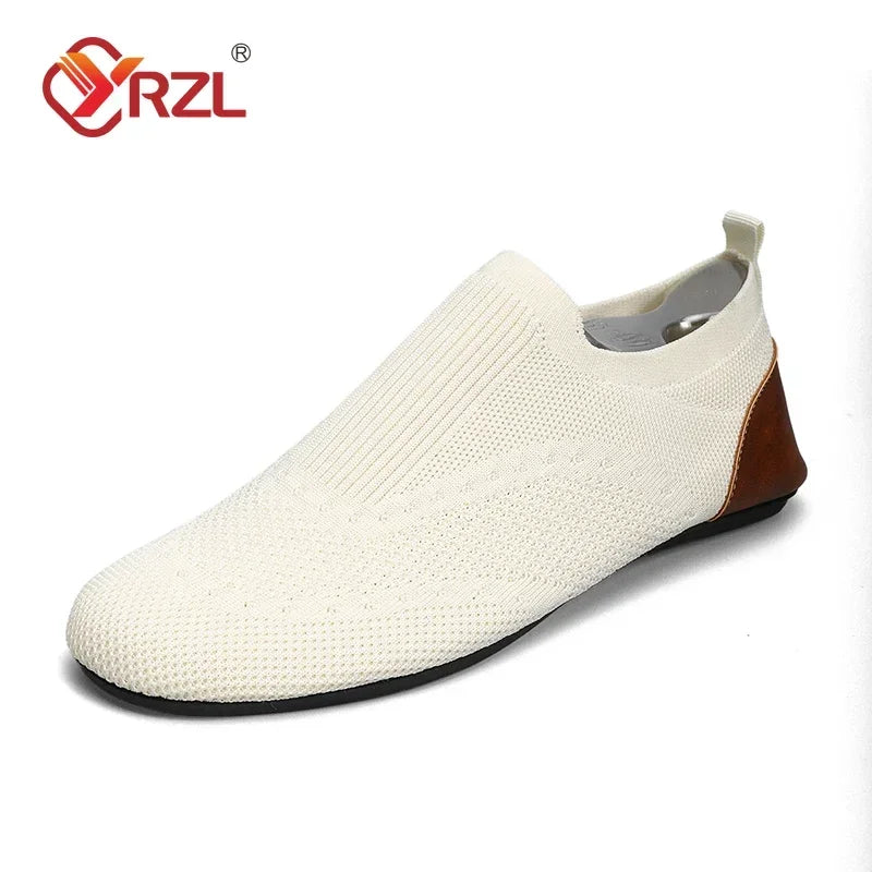 YRZL Slipper Herren Weiche Fahr-Mokassins Hochwertige Ballerinas Männliche Lauf Schuhe Atmungsaktives Mesh Lässige Slipper Slip-On Herren Schuhe