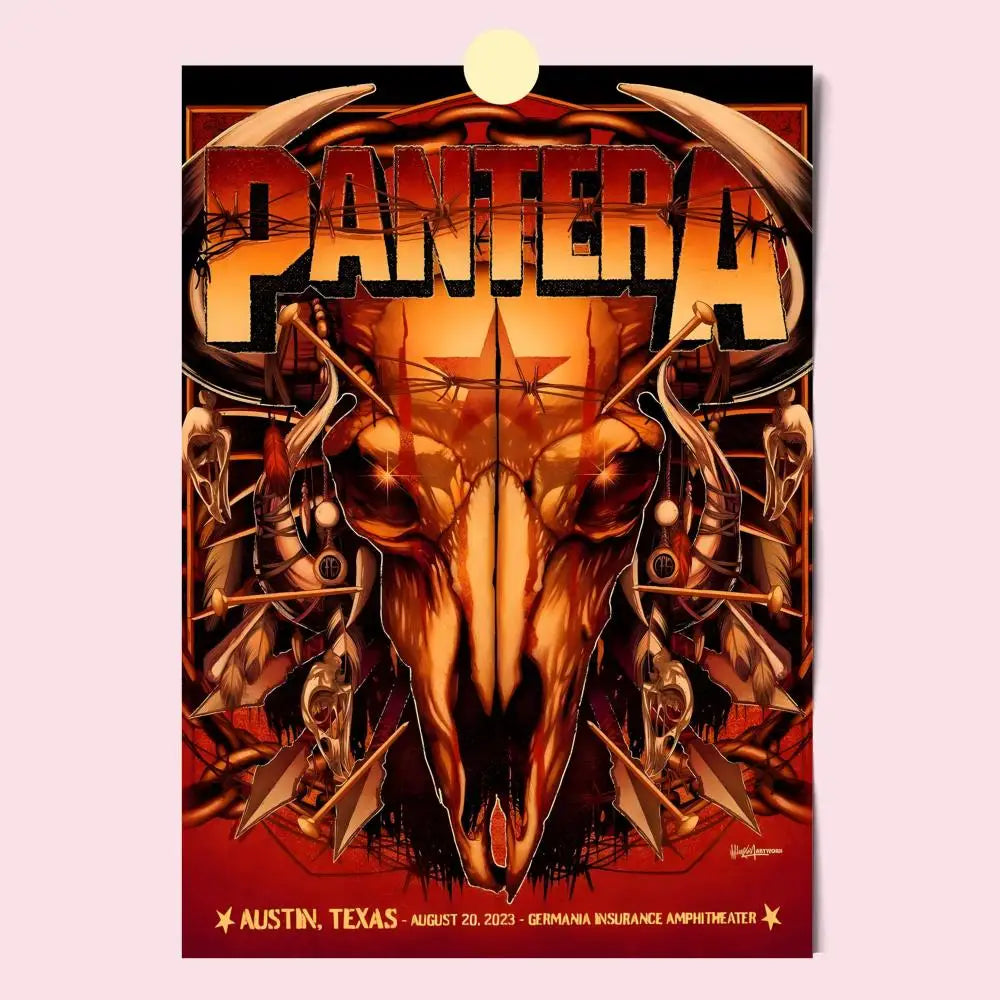 Vintage Pantera Concert Music Poster HD Anime Hot Theme Singer/OST/Movie-Waterproof Self-Stick Home Decor - Sun Studio
