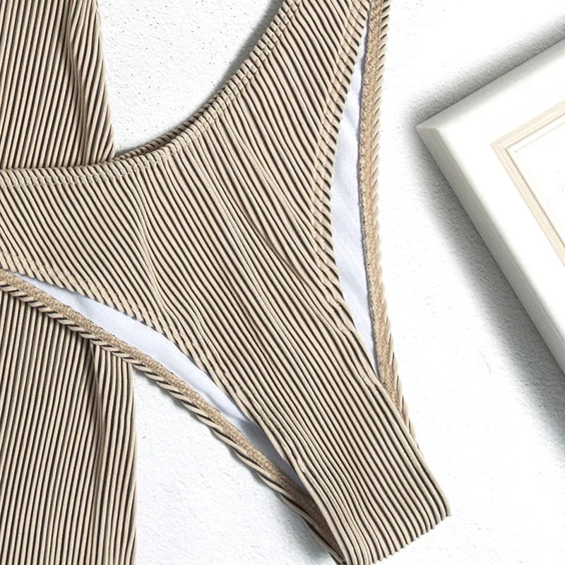 3 Pieces Ribbed Bikinis 2026 Halter Triangle Swimsuit & Skirt Swimwear Women Bathers Bathing Swimming Swim Suit Female Beachwear - Sun Studio