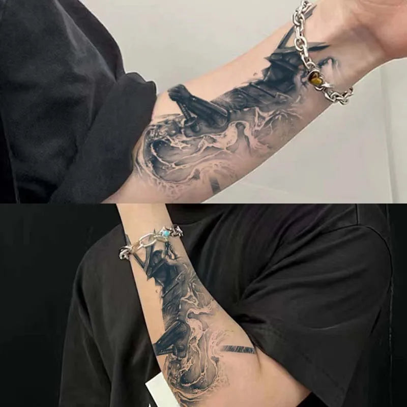 Japanese Aesthetic Samurai Juice Tattoo Stickers Waterproof Durable Bodyguard Knife Semi-permanent Fake Tattoo Arm Simulation - Sun Studio