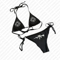 2000s Y2k Style Letter Print Bikini Punk Gothic Fashion Women Swimwear Set Sexy Thong Swimsuit Two Pieces Bathing Suit Emo Girls - Sun Studio
