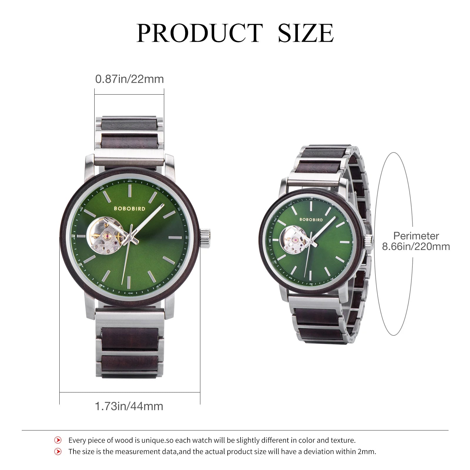 BOBO BIRD New Mechanical Watches for Men Luxury Wood and Stainless Steel Skeleton Customized Automatic Watch relojes mecánicos - Sun Studio