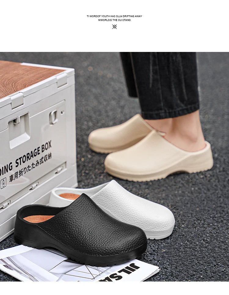 Men Slippers Couples Garden Clog Women Water Proof Chef Shoe Comfortable Sandal Slippers For Pet Workers Outdoor Fishing Shoes - Sun Studio