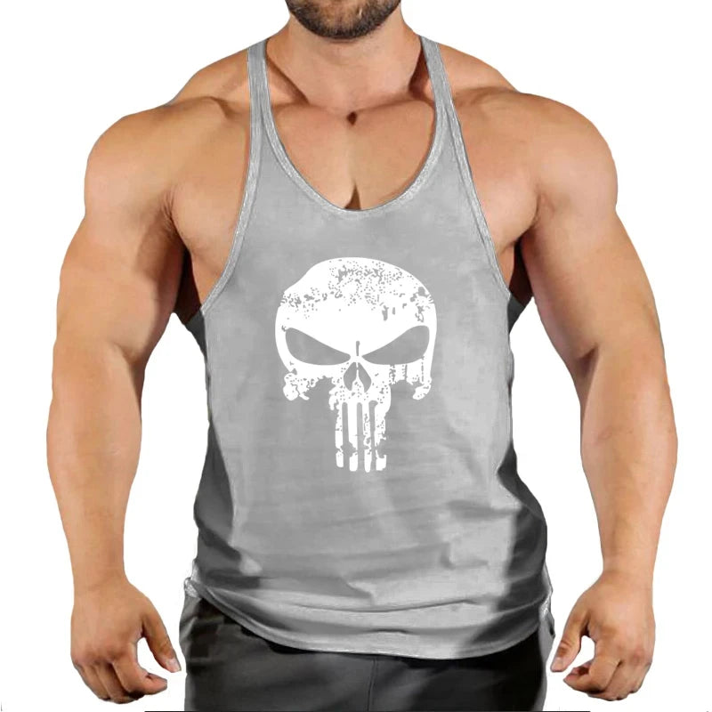 Spider Print Fitness Tank Top Fitness Shirt Muscle Men's Single Tank Top Men's Sleeveless Sweatshirt Men's Tops Fitness Clothing - Sun Studio