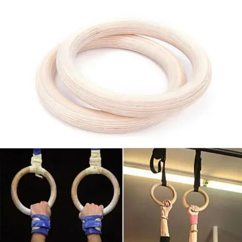 Birch Fitness Rings High Load-Bearing Adjustable Home Gymnastics Exercise Equipment Stamping Pull up Rings Wooden - Sun Studio