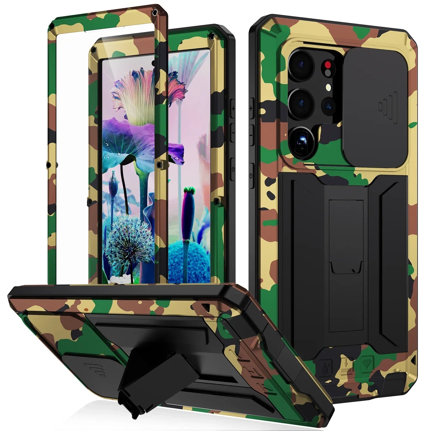 For Samsung S24 Ultra S25 Edge S23 S22 Plus Rugged Armor Aluminum Metal Phone Case Shockproof Cover Screw Bumper Screen Protect - Sun Studio